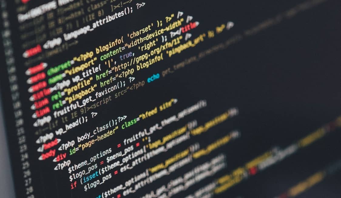 source code on a laptop screen
